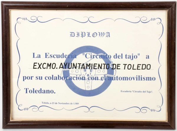 1989-11-23 - Agradecimiento por la colaboración prestada a la Escudería Circuito del Tajo