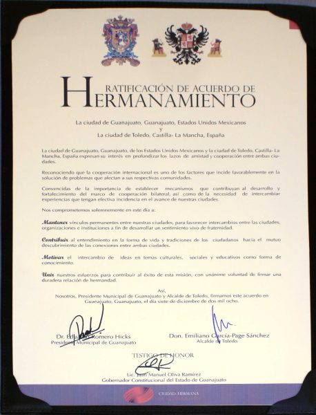 2008-12-07 - Ratificación del hermanamiento con la ciudad de Guanajuato (México)