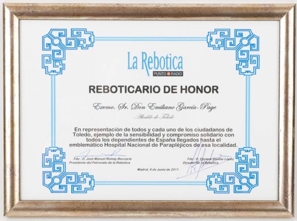 2011-06-06 - Reboticario de honor dado por el programa La Rebotica de Punto Cero Radio