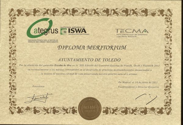 2012-06-14 - Galardón Escoba de Oro otorgado por la Asociación Técnica para la Gestión de Residuos, Aseo Urbano y Medio Ambiente