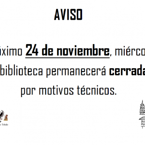 a Biblioteca cerrará el 24 de noviembre