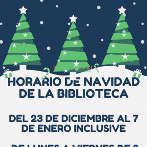 orario durante las Navidades en la Biblioteca