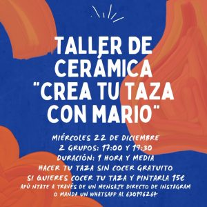 TALLER DE CERÁMICA. HAZ TU TAZA CON MARIO