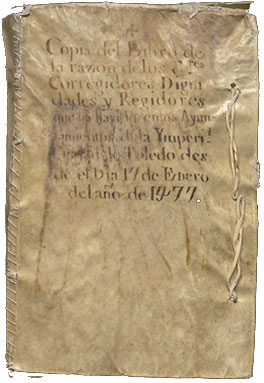Copia del libro registro de autoridades municipales de Toledo S XV-XVIII