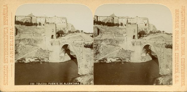 01 - 722- SOCIEDAD ESTEREOSCÓPICA ESPAÑOLA - Toledo. Puente de Alcántara