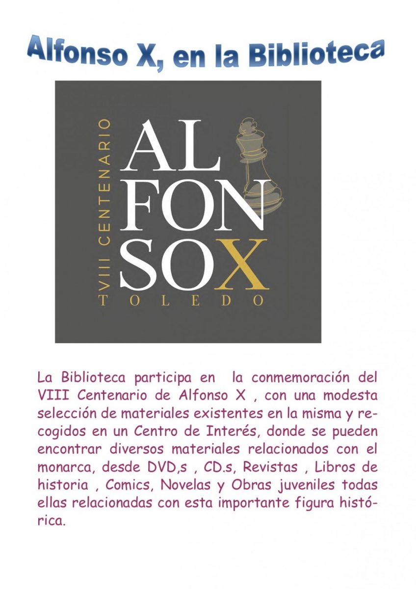 Alfonso X en la Biblioteca Noticia