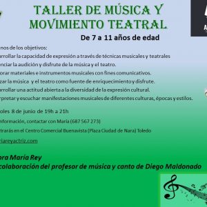 TALLER DE MÚSICA Y MOVIMIENTO TEATRAL MES DE JUNIO