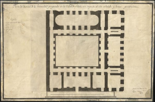 Plano de la planta baja del Palacio de Lorenzana realizado por Ignacio Haan en 1792
