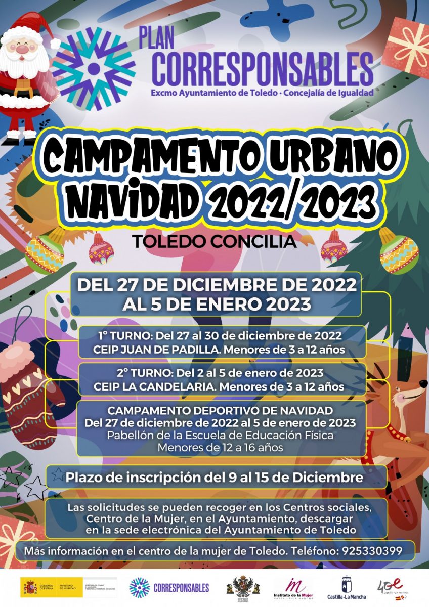 https://www.toledo.es/wp-content/uploads/2022/12/campamento-urbano-navidad-2022-23-848x1200.jpg. Campamentos gratuitos Navidad 22/23. Concejalía de Igualdad