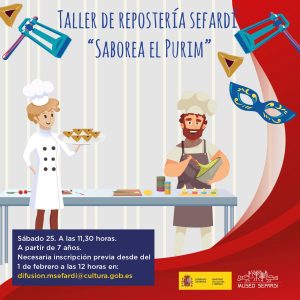 TALLERES FAMILIARES. Taller de repostería sefardí: “Saborea el Purim”