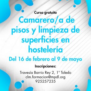 Formación CAMARERO/A DE PISOS Y LIMPIEZA DE SUPERFICIES HOSTELERAS