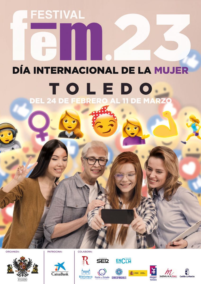 https://www.toledo.es/wp-content/uploads/2023/02/programa-fem23_pagina_01-849x1200.jpg. Festival FEM.23. Día Internacional de la Mujer. Sala Thalía del Centro Social de Santa Mª de Benquerencia.