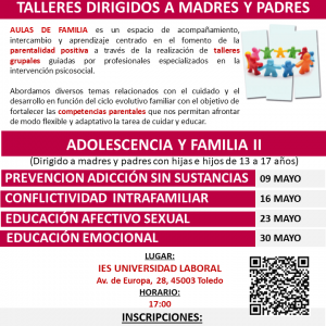 Talleres de Aulas en Familia. “Adolescencia y Familia II”. La Educación afectivo sexual en la adolescencia