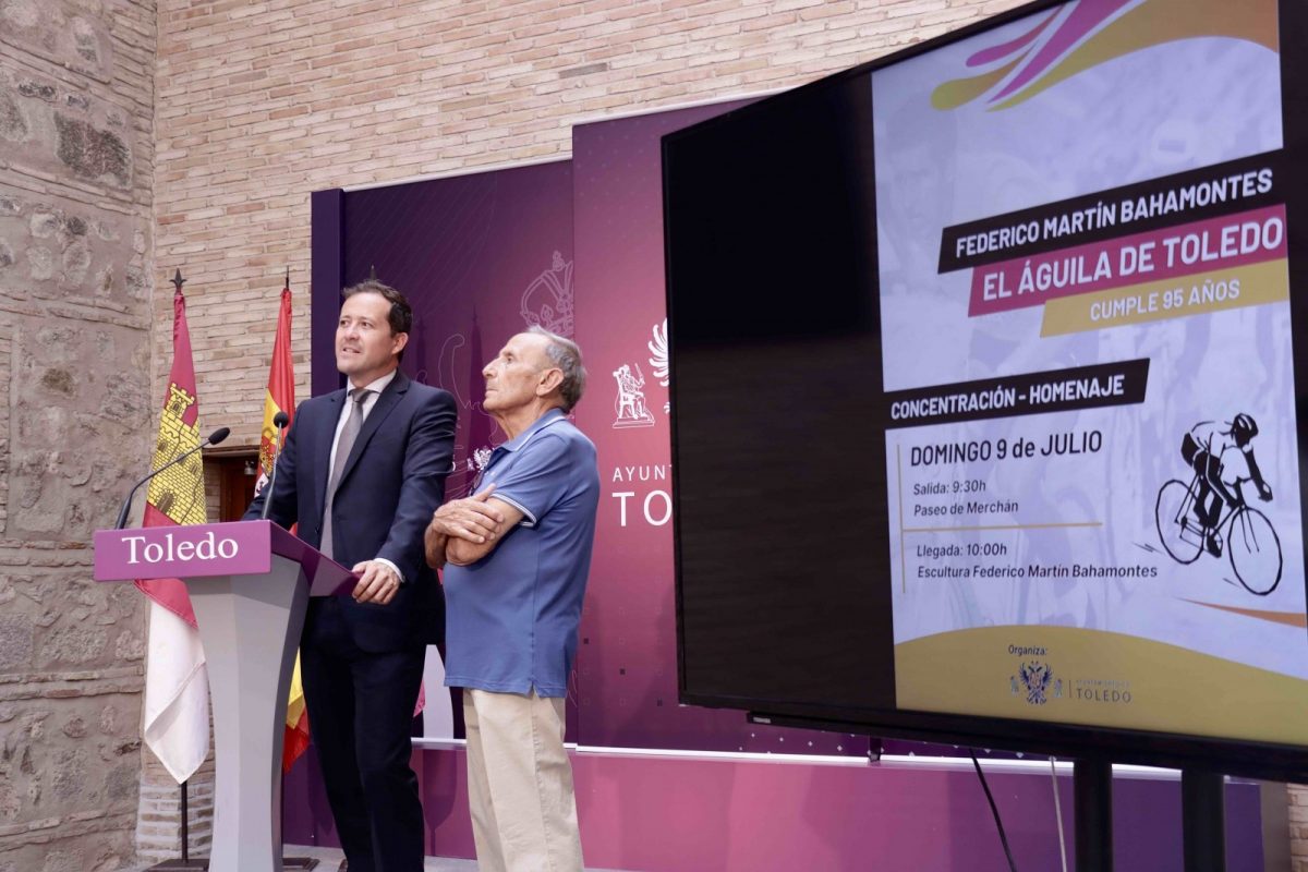 https://www.toledo.es/wp-content/uploads/2023/07/carlos-velazquez-homenaje-a-bahamontes-3.07-07-23-1200x800.jpg. El Ayuntamiento rendirá homenaje al “Águila de Toledo” en su 95 cumpleaños