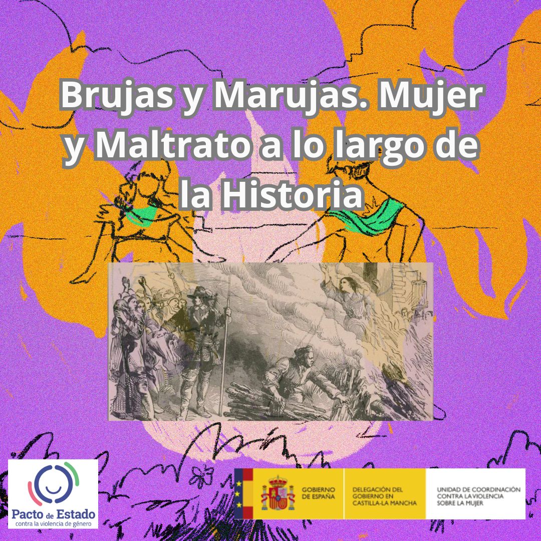 https://www.toledo.es/wp-content/uploads/2023/09/11-octubre.-brujas-y-marujas.jpg. Biblioteca de Castilla La Mancha. Conferencia “Brujas y Marujas. Mujer y Maltrato a lo largo de la Historia”