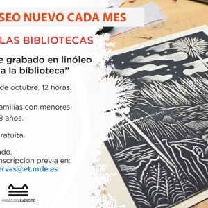 Museo del Ejército. Día de las bibliotecas, taller de grabado en linóleo