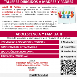Talleres Aulas en Familia. “LA EDUCACION AFECTIVO SEXUAL EN LA ADOLESCENCIA”