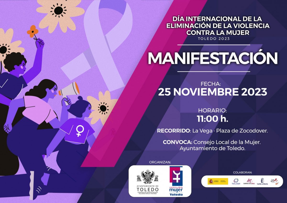 https://www.toledo.es/wp-content/uploads/2023/11/manifestacion-25n-1200x848.jpg. Manifestación 25N. Día Internacional de la Eliminación de la Violencia Contra La Mujer.