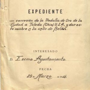 80. La Medalla de Oro concedida a Toledo de Ohio en 1934. El expediente