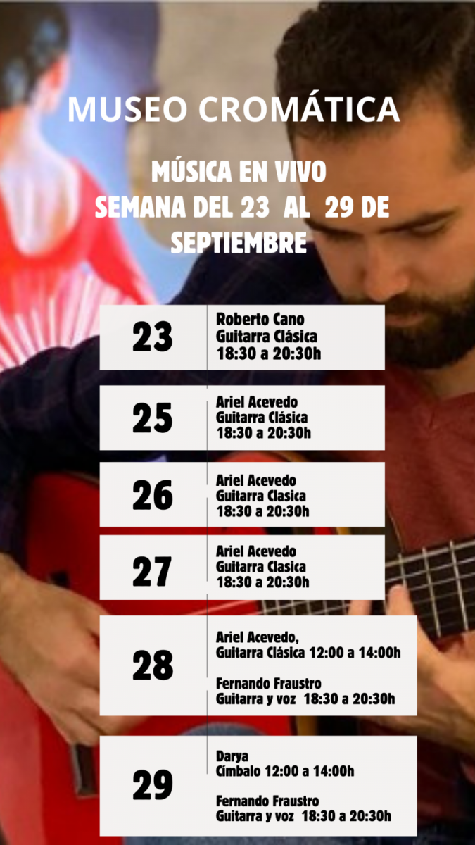https://www.toledo.es/wp-content/uploads/2024/09/white-sand-minimalist-weekly-schedule-instagram-story_20240911_121627_0000-675x1200.png. Museo Cromática. “Música en vivo”. Actividades del 23 al 29 de septiembre