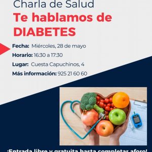 Cruz Roja Toledo. Charla de Salud: “Te hablamos de Diabetes”.