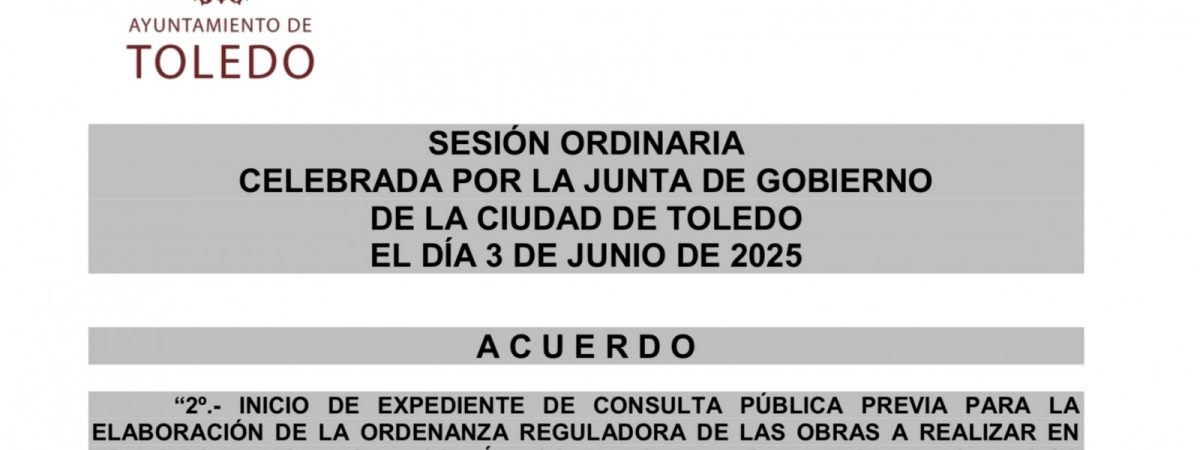 Consulta pública previa de la nueva Ordenanza…