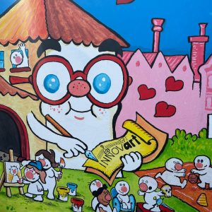 Morcillo destaca la creatividad de Toni Reollo, “quien ha creado un mural, una obra de arte, en el Fábrica de Armas, colegio icónico de Toledo”