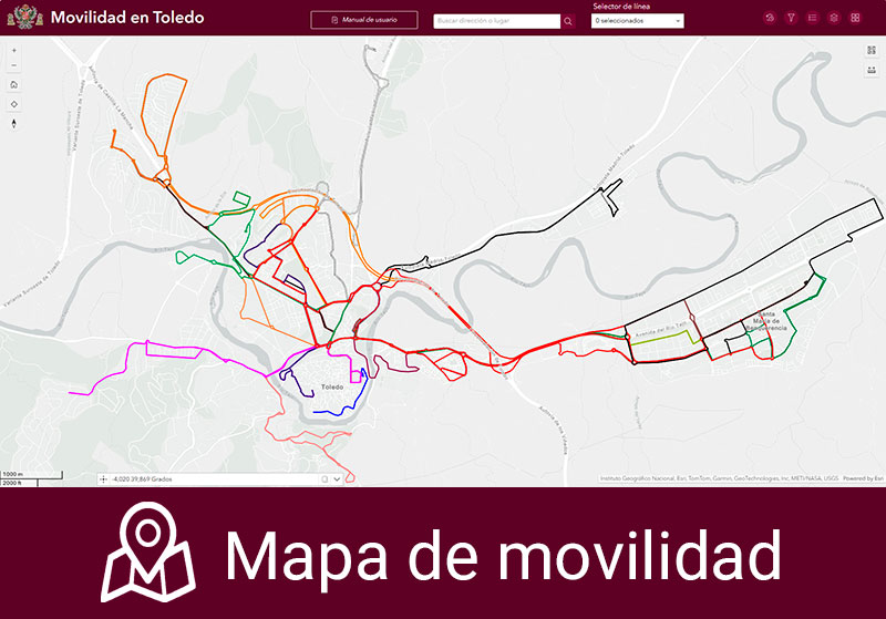 Líneas de autobuses, paradas y tiempos de llegada