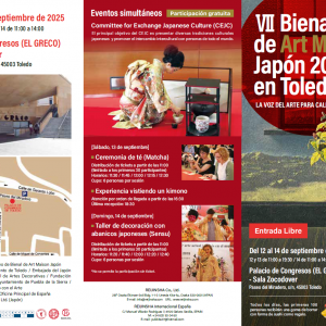 Palacio de Congresos. VII Bienal de Art Maison Japón 2025 en Toledo. “Ceremonia de té (Matcha)” y “Experiencia vistiendo un Kimono”.