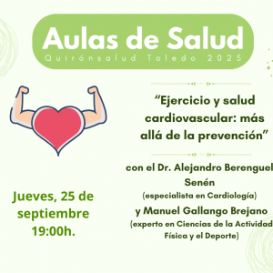 Biblioteca de Castilla-La Mancha. Ciclo Aulas de Salud. “Ejercicio y salud cardiovascular: más allá de la prevención”.