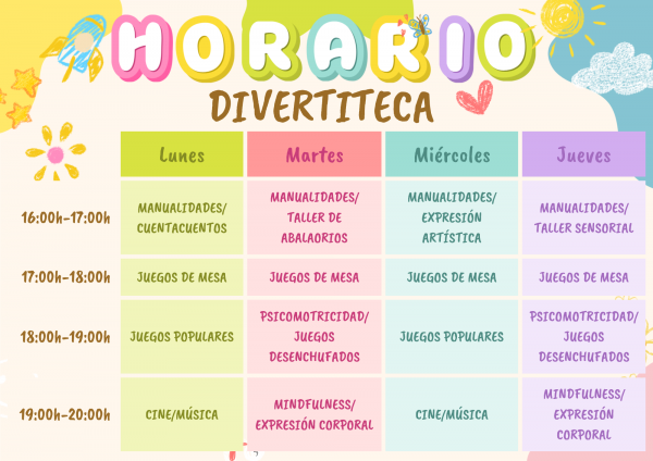 Horario Escolar Dibujo Orgánico Ilustrado Arcoiris (1) (1)