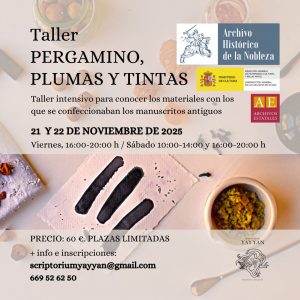 Taller “Pergamino, plumas y tintas” del Archivo Histórico de la Nobleza
