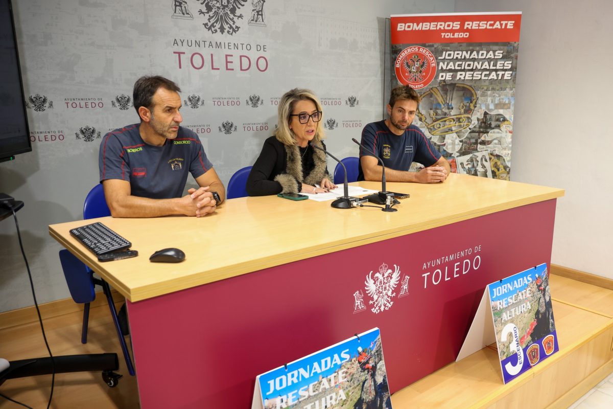https://www.toledo.es/wp-content/uploads/2025/10/rescate-en-altura-1.30-10-25-1200x800.jpeg. Cañizares presenta las XIX Jornadas de Rescate en Altura para Bomberos, en la que participan más de 100 profesionales de toda España