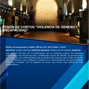 esión de cortos “Violencia de género y discapacidad”.