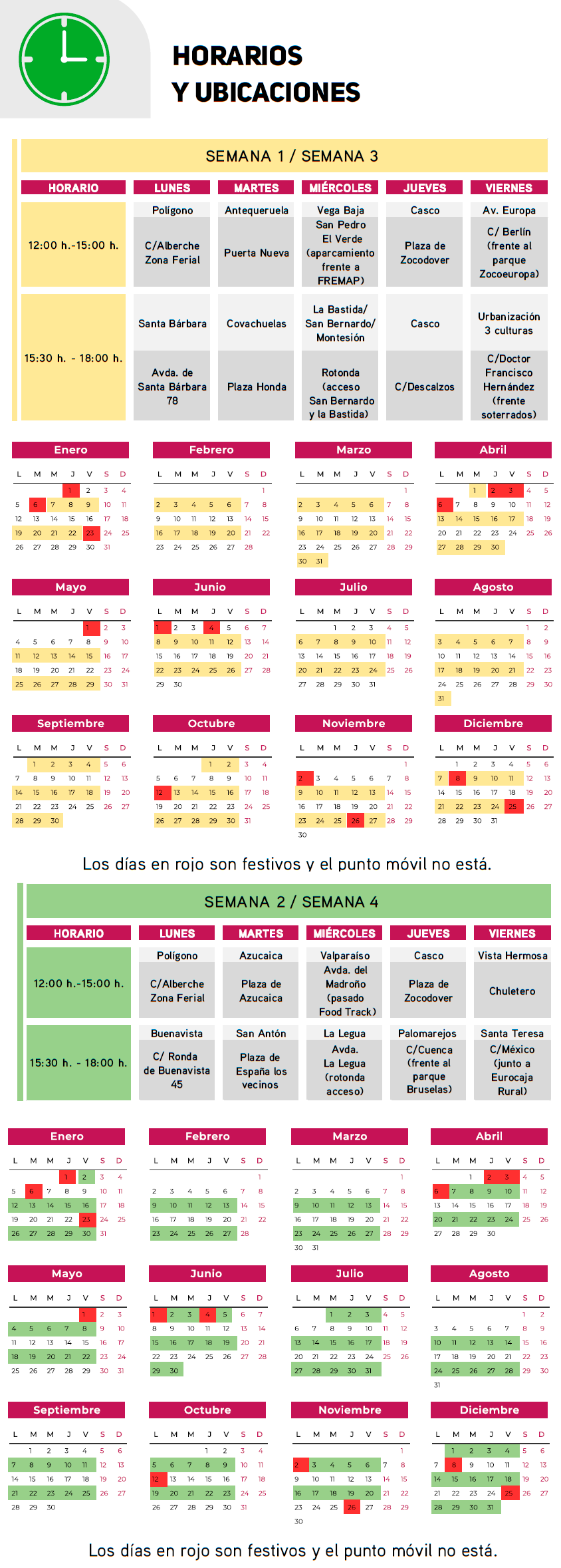 calendario punto limpio movil 2026