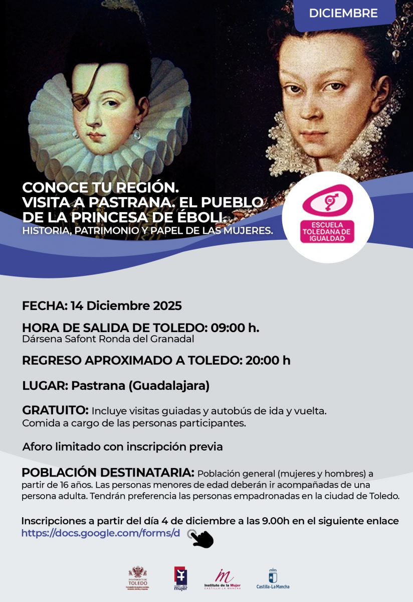 https://www.toledo.es/wp-content/uploads/2025/12/cartel-pastrana-824x1200.jpg. Conoce tu región. Visita a Pastrana, el pueblo de la princesa de Éboli. Historia, patrimonio y papel de las mujeres.