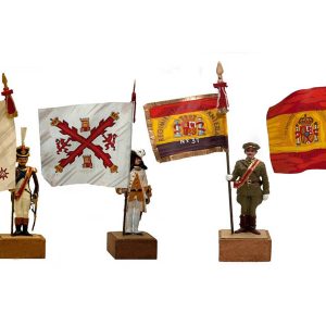 La colección de banderas del Museo del Ejército. Taller de bordado con hilos metálicos.
