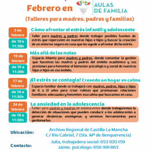 AULAS DE FAMILIA EN FEBRERO 2026 AREA DE DESARROLLO BIENESTAR PSICOLÓGICO.