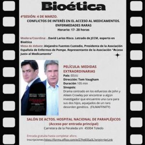 «I Ciclo de Cine y Bioética, con película para proyección y debate»